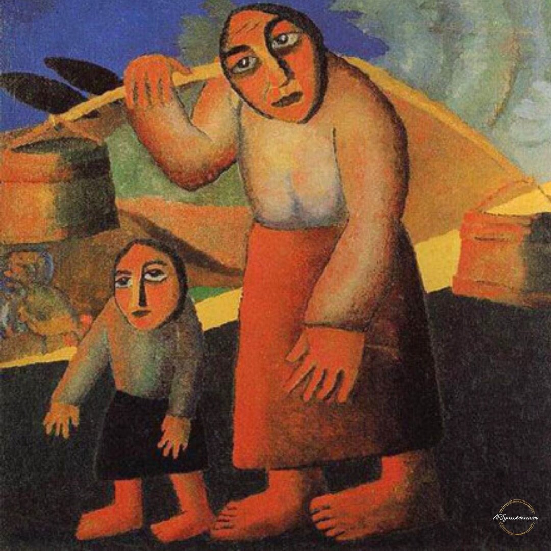 «Крестьянка с ведрами и ребенком», 1912