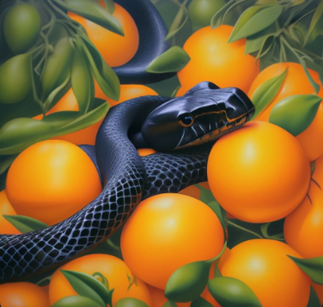 Авторский рисунок. Чёрная мамба