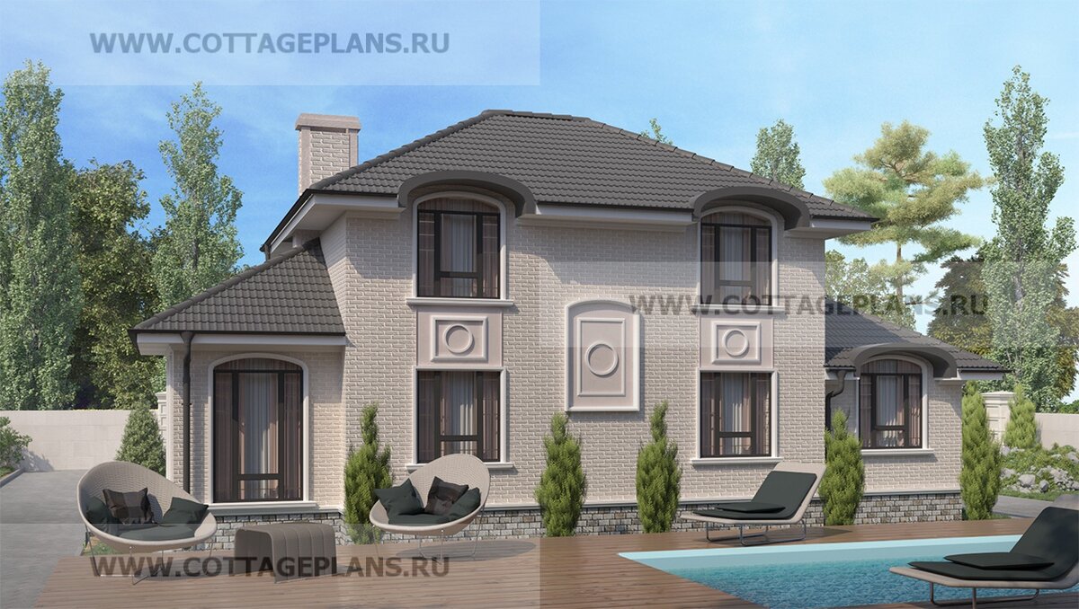 3-й фасад дома. Источник фото: https://www.cottageplans.ru