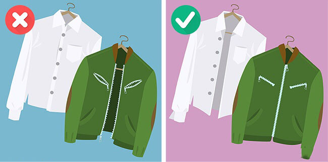 
Молния. Молнии необходимо застегивать перед стиркой, так как зубчики могут повредить другие вещи.

Застегнутые пуговицы. А вот пуговицы у рубашек и другой одежды лучше расстегнуть. Иначе они могут оторваться, а нитки быстро придут в негодность.
Слишком много отбеливателя. Отбеливатель делает ткань менее прочной, поэтому попробуйте сначала старое доброе кипячение: большая кастрюля и пара капель лимонного сока.
