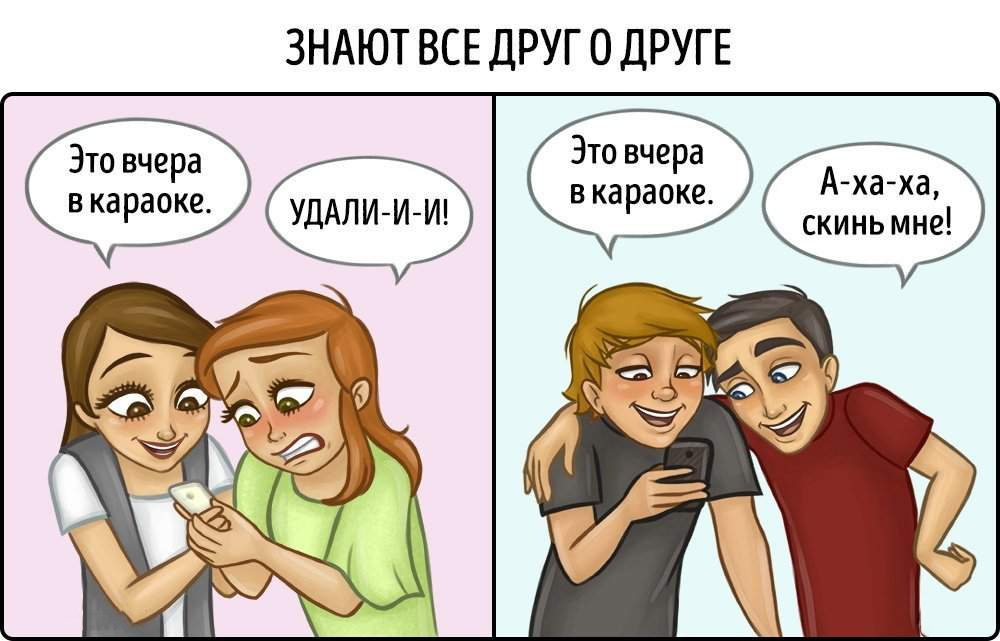 Анекдоты про женскую дружбу в картинках