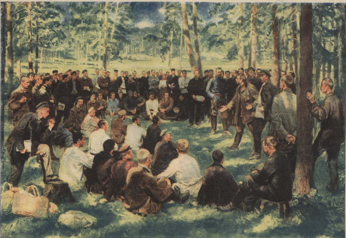 Первая Маёвка 1891 года, художник Б. Владимирский.