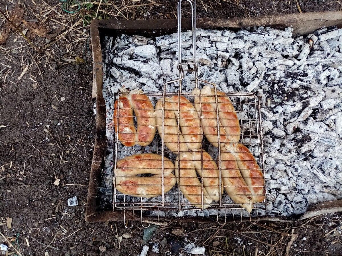 Зато шашлычки и колбаски уже успели пожарить на огороде.