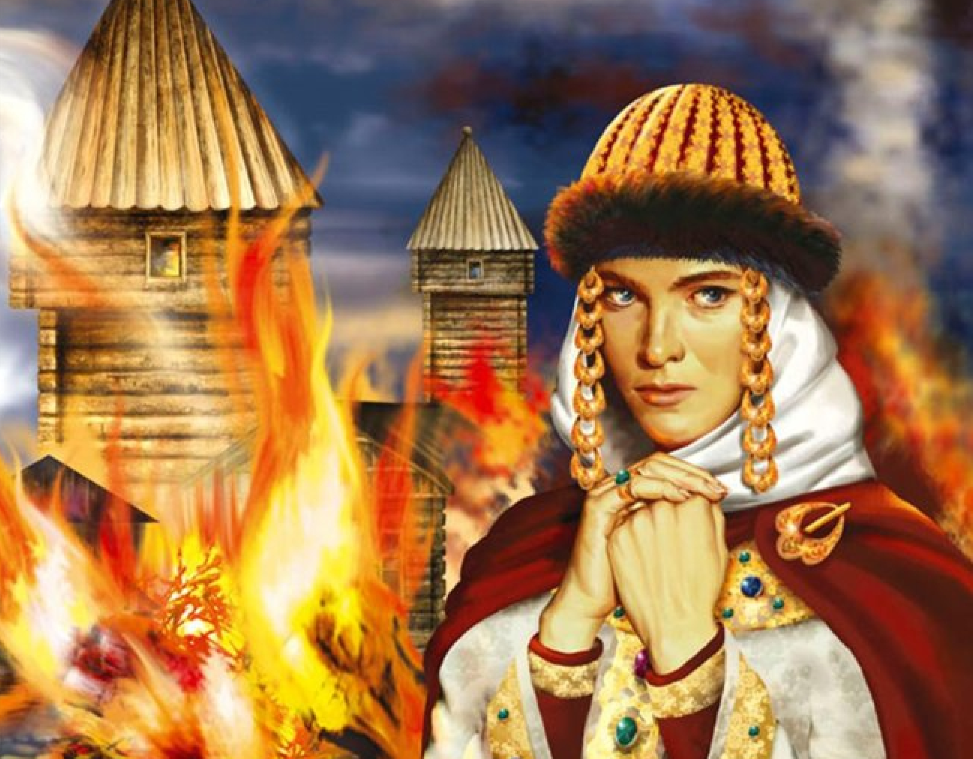 Какая княгиня сожгла столицу древлян. Месть княгини Ольги древлянам. Княгиня Ольга сожгла. Княгиня Ольга Искоростень. Княгиня Ольга сжигает Искоростень