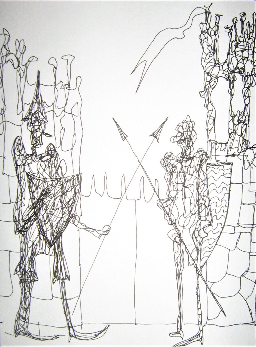 День 15. Тема Застава. Рисунок гелевой ручкой