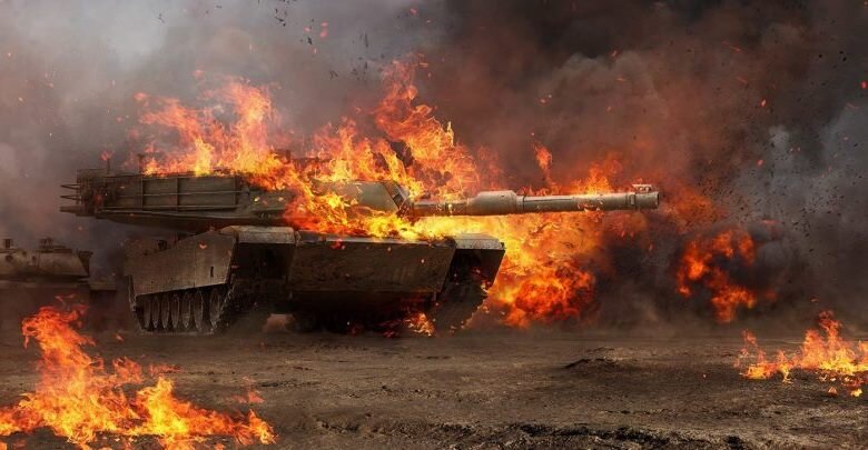 Подбитый танк M1 Abrams