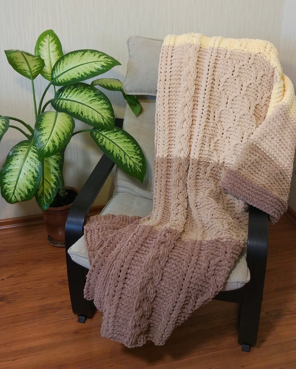 Плед из ализе пуффи файн