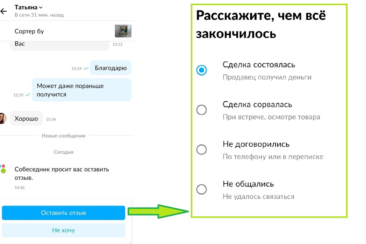 Как открыть чат с продавцом