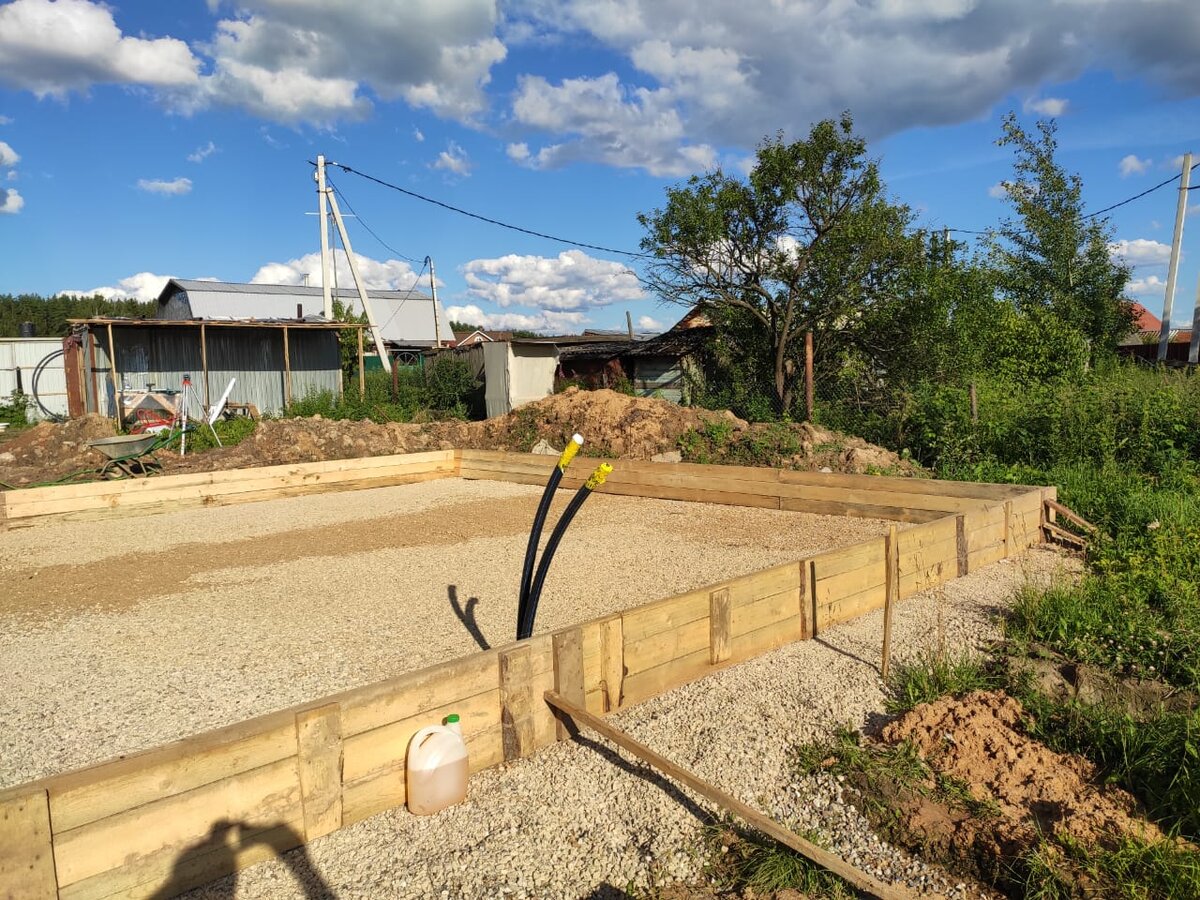 гравийное основание фундамента