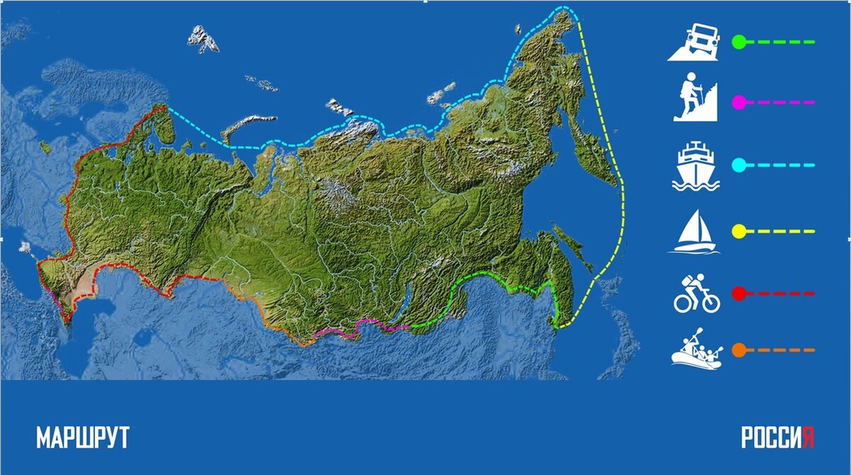 Схема-Карта экспедиции вокруг России