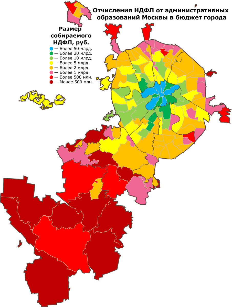 Сравнение районов. Бюджет Москвы на 2020.
