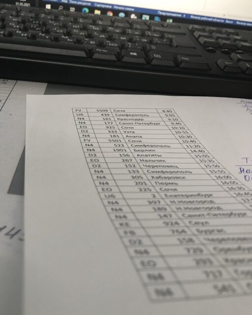 План полётов