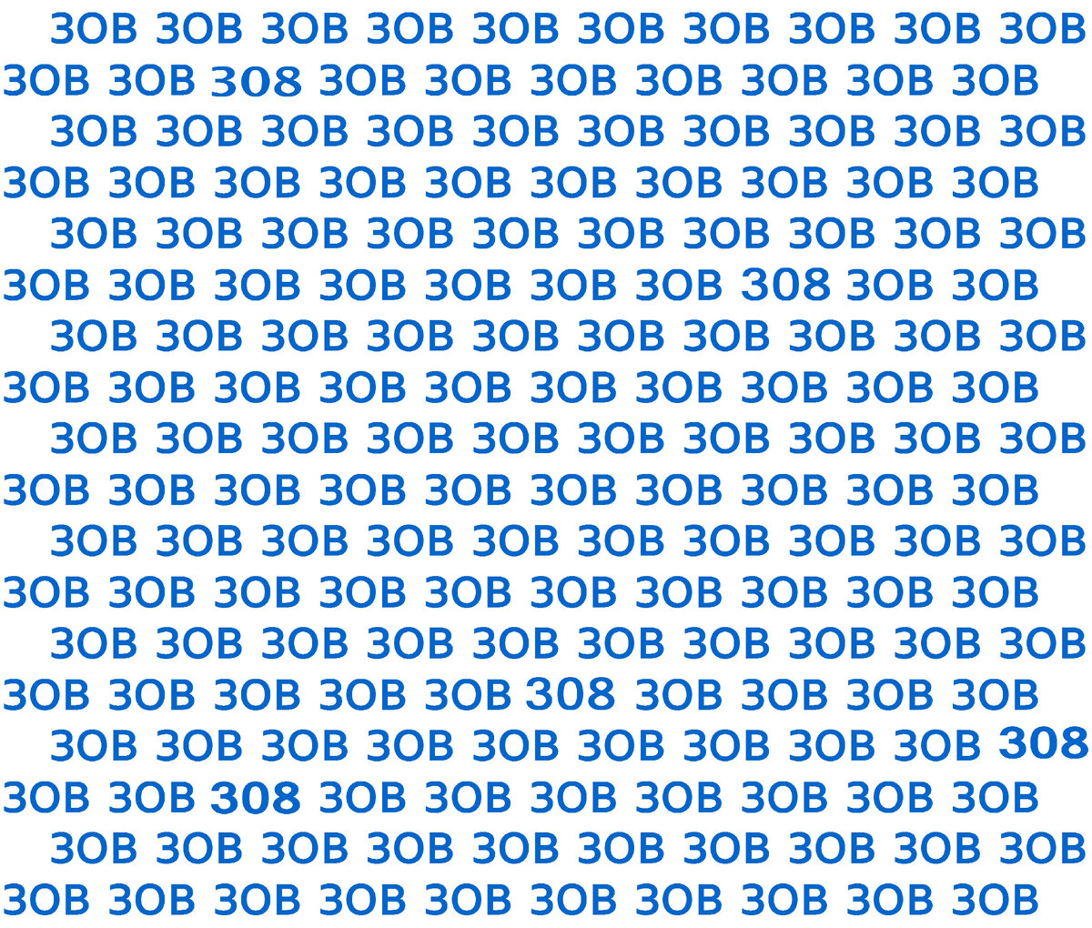 Найдите на картинке 5 чисел 308 среди слов "ЗОВ"