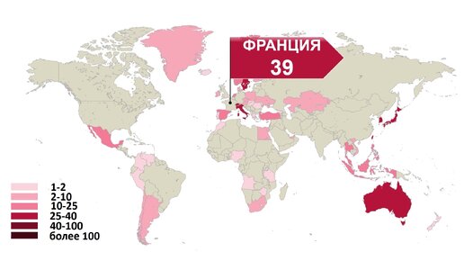 Количество миллиардеров по странам