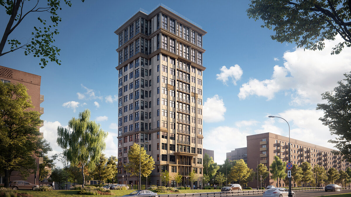 Фасад клубного дома «Счастье на Ломоносовском»