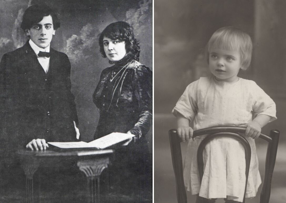 Марина Цветаева и Сергей Эфрон (1911 год); Ариадна Эфрон (1,5 года, Феодосия, 5 марта 1914 года)