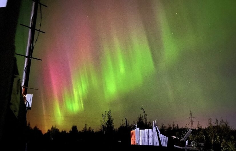Северное сияние в Нижневартовске (Фото от Ksenia Timoshenko)