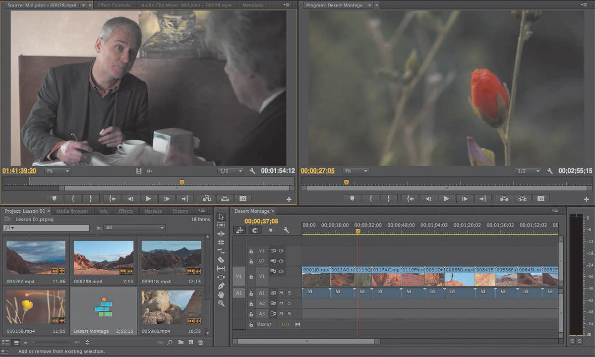  Рабочее пространство Adobe Premiere Pro