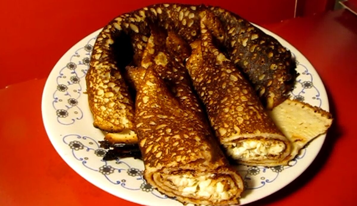 Блины с чесноком и сыром