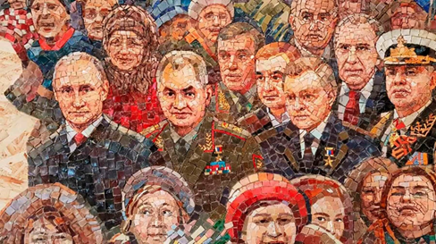 Путин, Шойгу, депутаты... а на заднем плане - Сталин