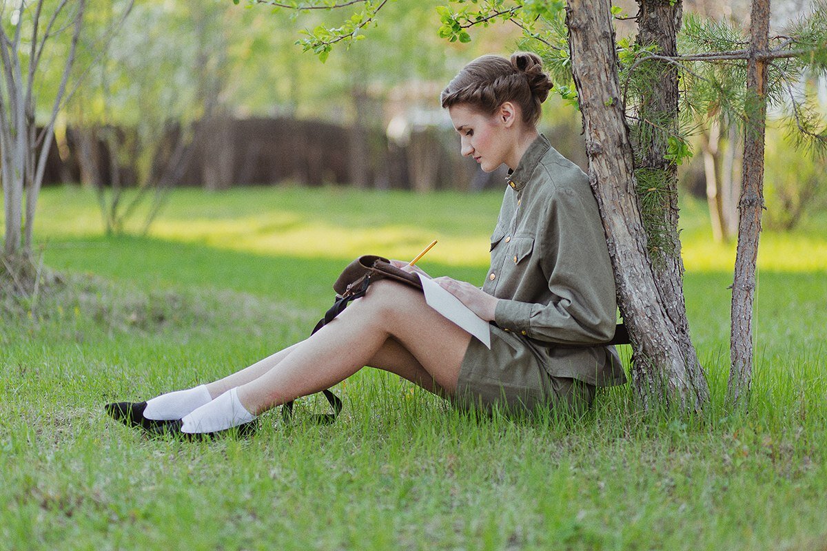 Участница проекта Ольга Макарова (Бородино, 2014 год). Фотограф Татьяна Зорина.