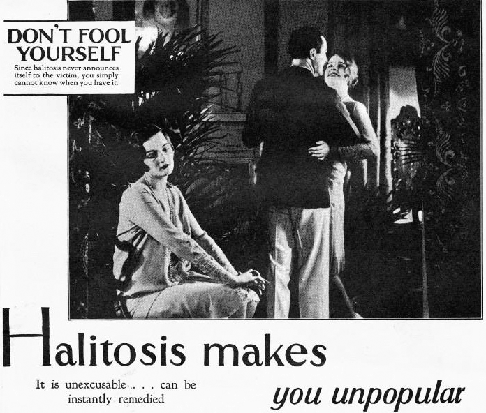 Реклама Listerine 1920-х годов. Источники – google.com, yandex.ru. 