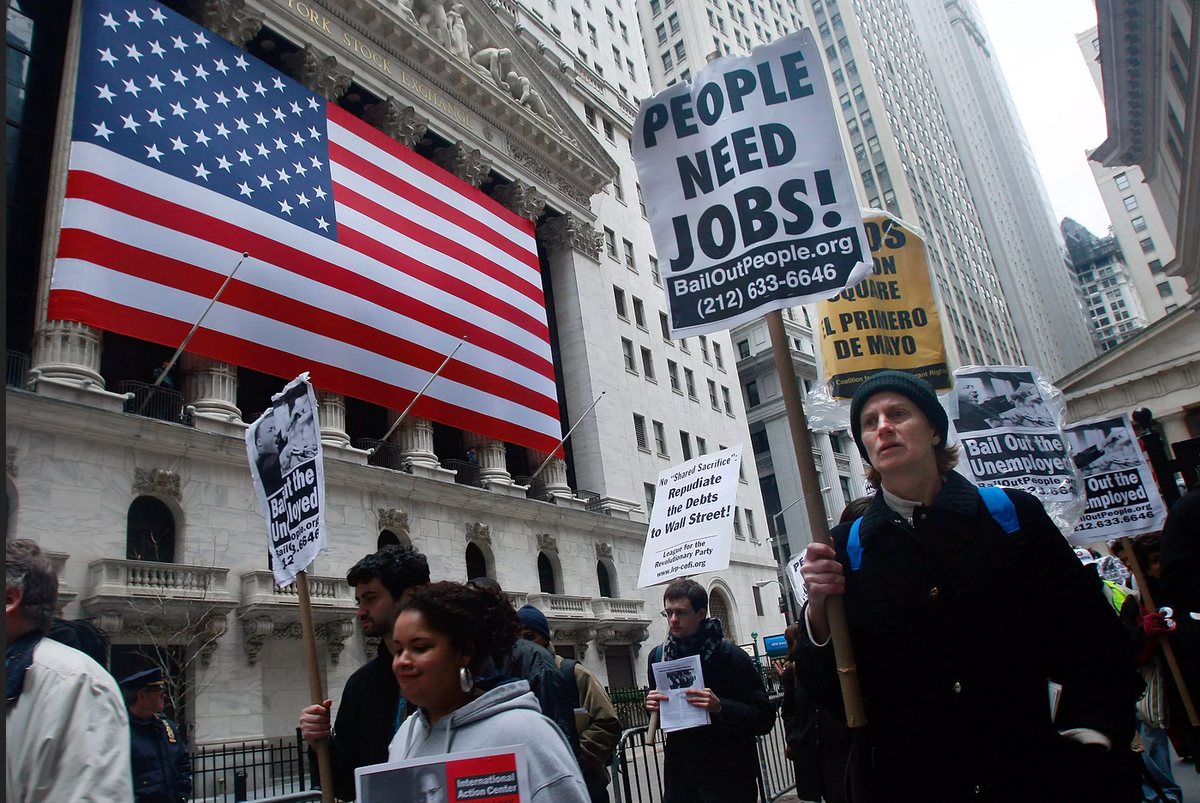 Акция протеста безработице в США