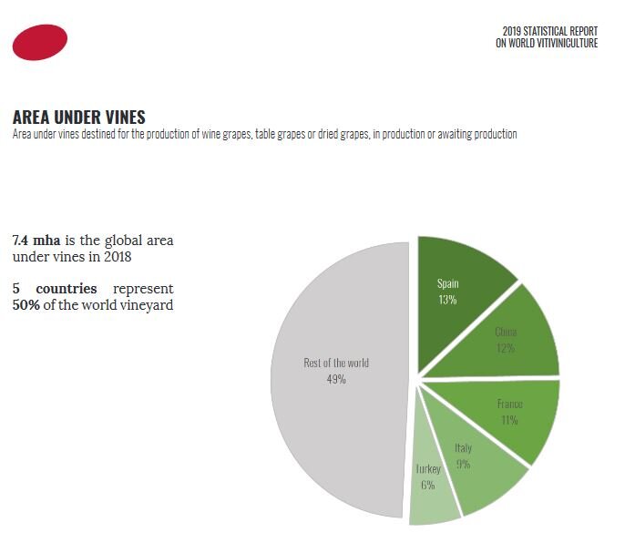 Данные взяты из отчета OIV(2019 Statistical Report  on World Vitiviniculture)
