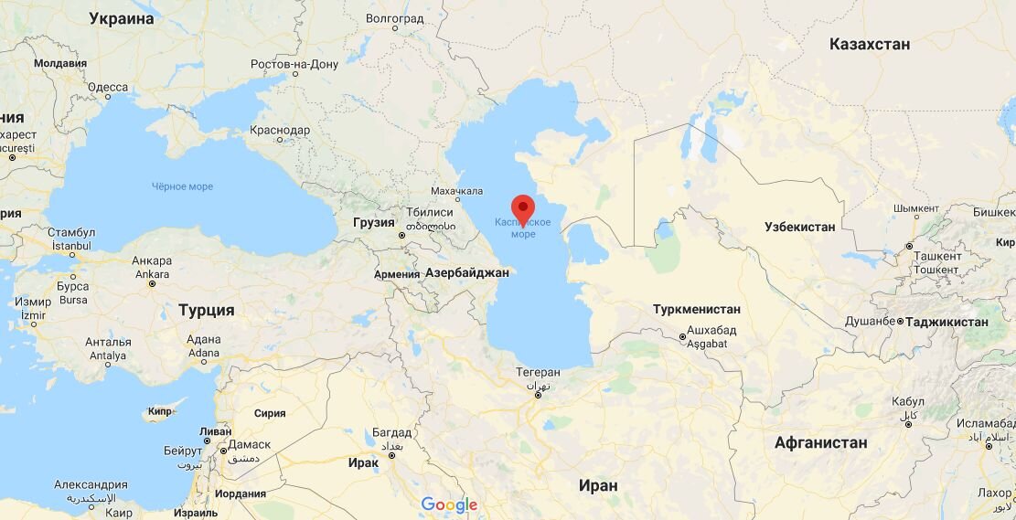 Каспийское море на карте