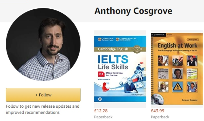 Anthony Cosgrove - cоавтор Open World First, cкриншот страницы автора на Амазоне