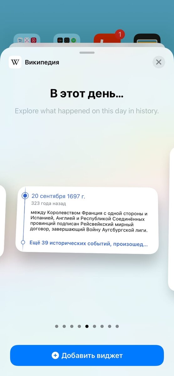 Возможность отслеживать события из прошлого, которые произошли в этот день, виджет с самым необычным фото этого дня и виджет с отслеживанием статистики вашей Википедия. 