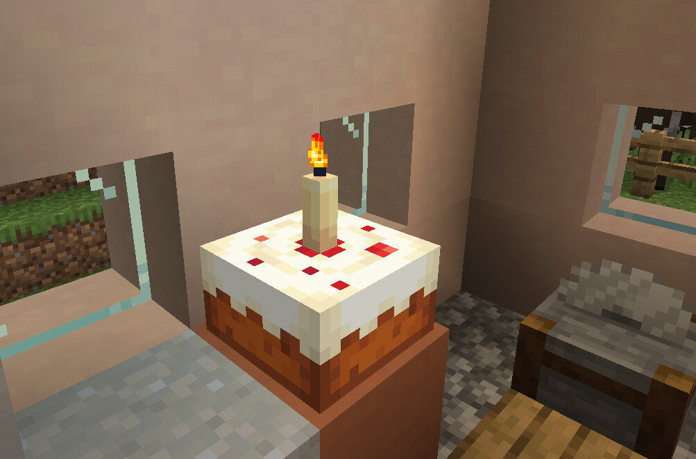 Сколько бы вам ни было лет, а на пироге в Minecraft можно поставить только одну свечку!