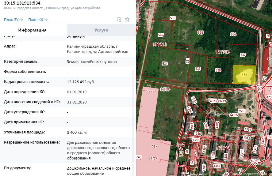 План развития ул артиллерийская г калининград