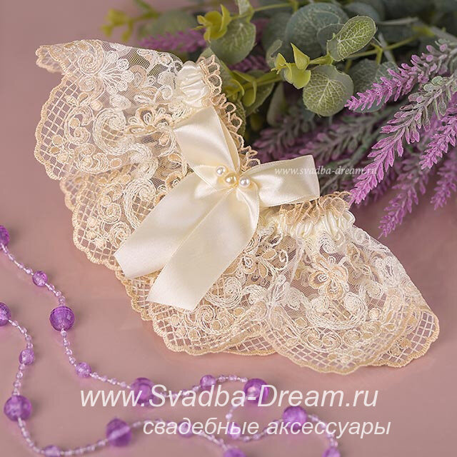 Широкая свадебная подвязка
