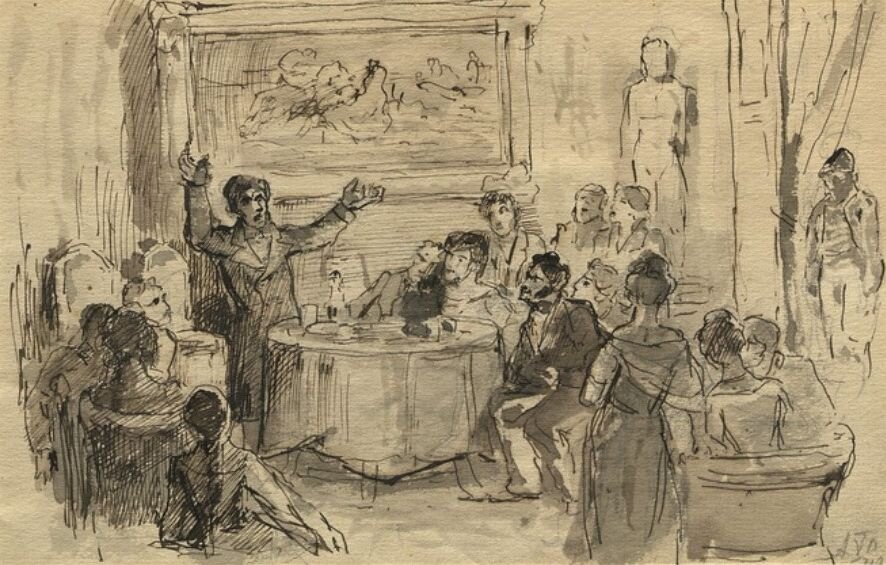 Г.Г. Мясоедов. Пушкин и его друзья слушают декламацию Мицкевича в салоне Зинаиды Волконской. 1899