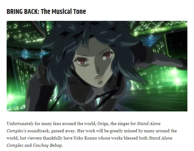 А это — цитаты из рецензий на новый сериал по «Призраку в доспехах»: на английском...