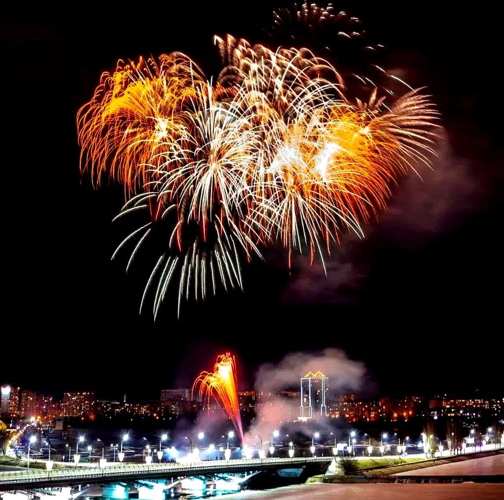 Праздничный салют над Воронежем, 23.02.2022