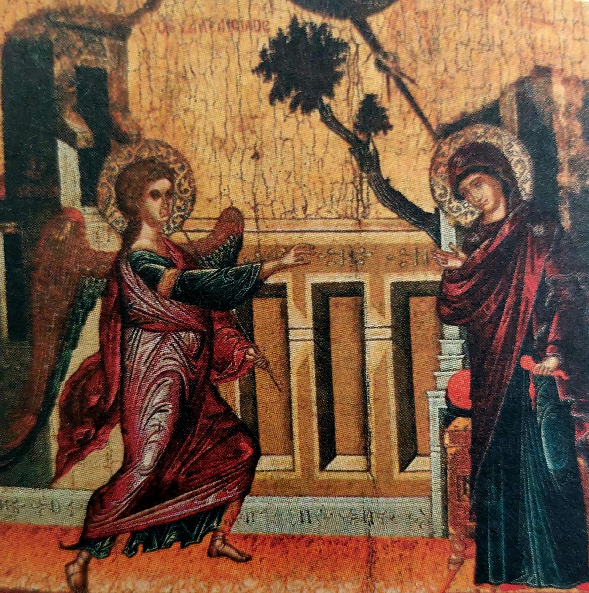 Архангел Гавриил и Пречистая. 