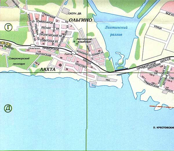 Современная карта МО "Лахта-Ольгино"