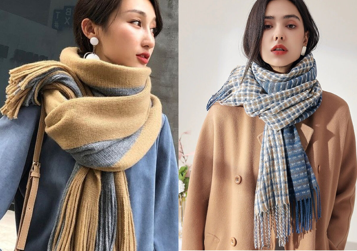 Стильные способы как завязать шарф этой зимой | Зимние шарфы, Шарф, Большие шарфы