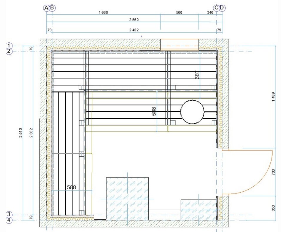 Планировка сауны