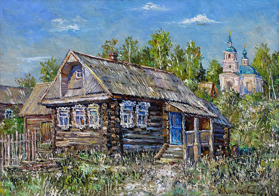 Картина "Изба", художник Колоколов Антон