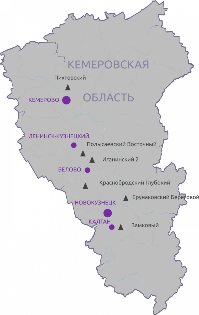 Карта кузбасса контур