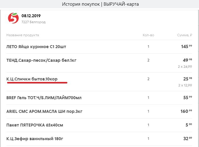 PrintScreen с личного кабинета 