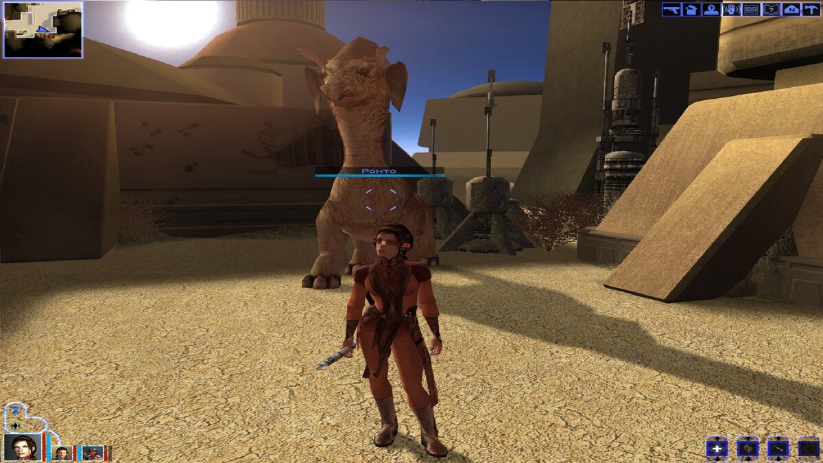 Бастила на фоне местной живности на Татуине