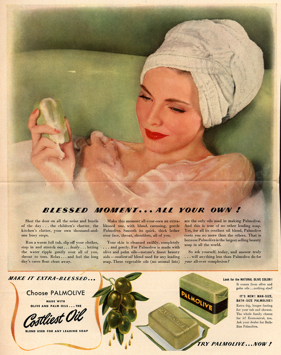 Реклама мыла "Palmolive" 40-ых годов
