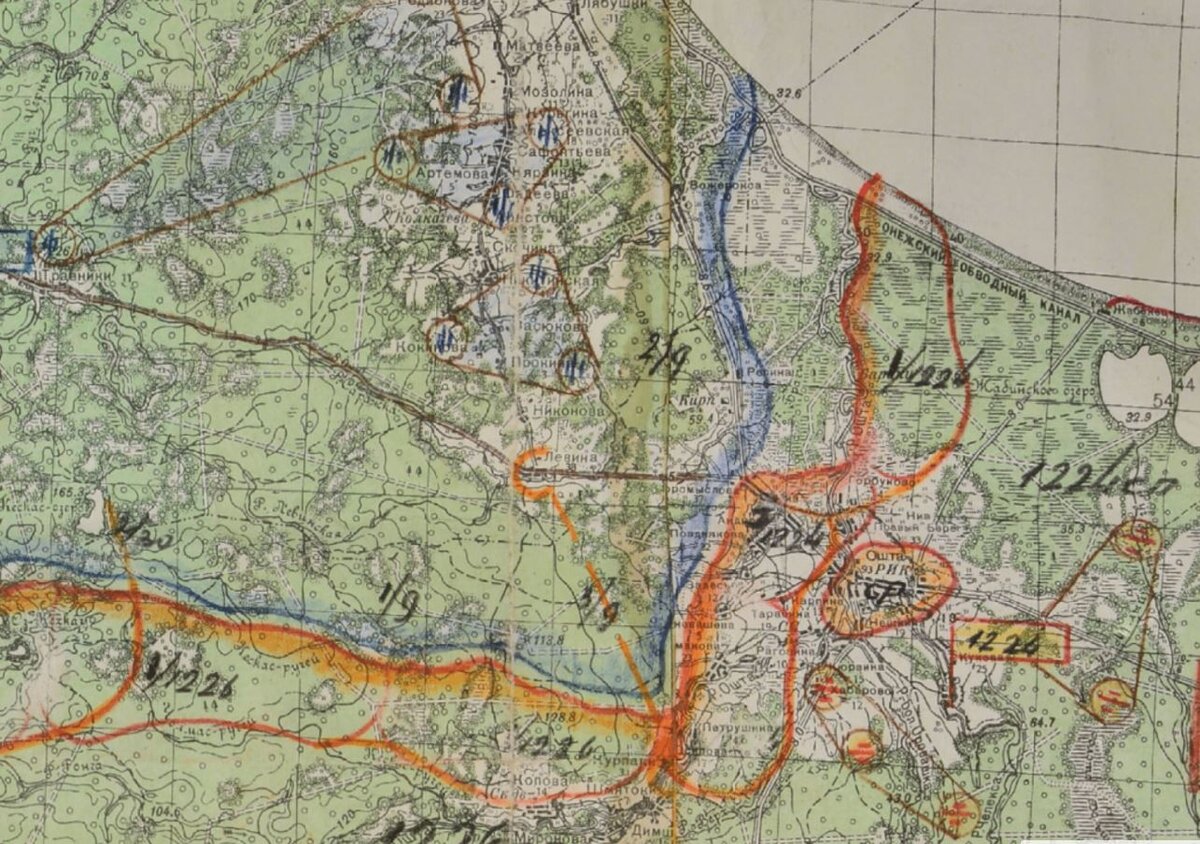 карта боевых действий ленинградского фронта 1943. оштинский рубеж вологодской области презентация. боевые действия вологодская область. тихвинская оборонительная операция. советские военные карты.