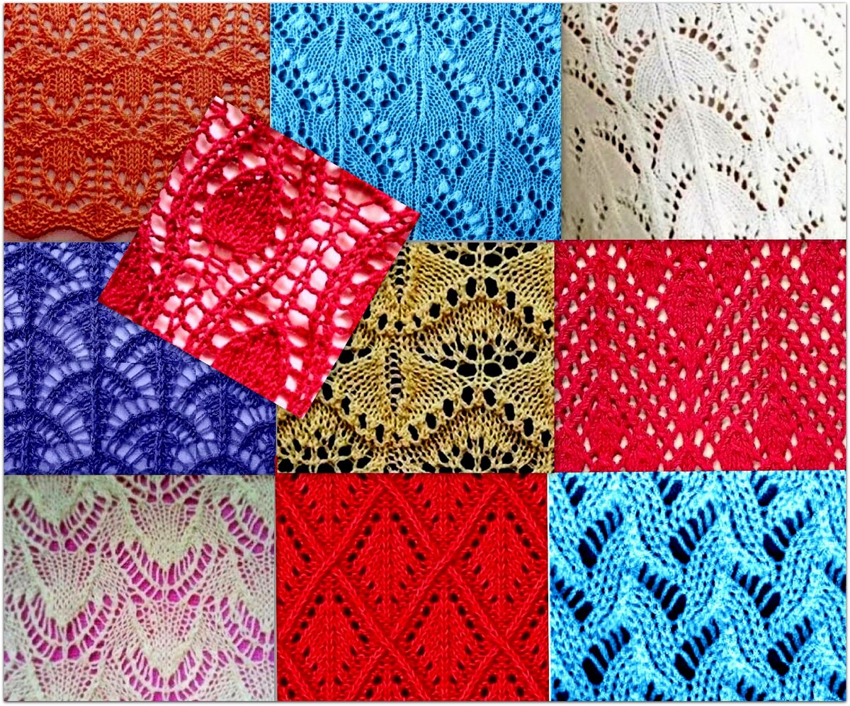 Подборка ажурных узоров спицами