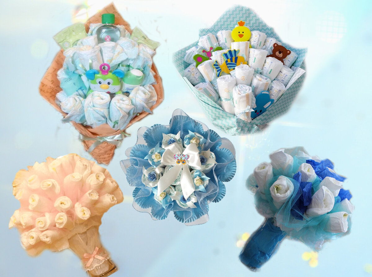 Букеты из подгузников