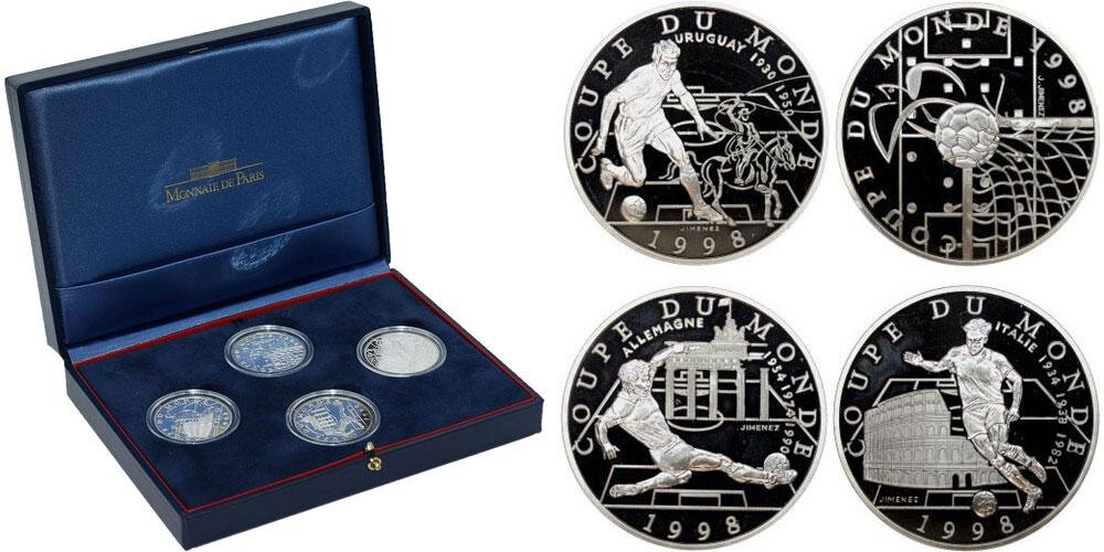 Набор монет 10 франков 1998 к Чемпионату мира по футболу во Франции 1998 (Фото Яндекс.Картинки)